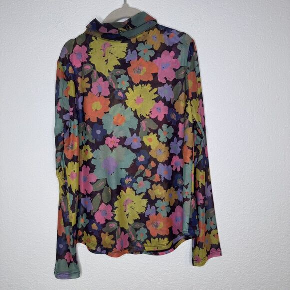 NEW Finding Foxtale Girls Flower Power Blouse Size 10 Colorful Soft 70s Hippie - Picture 4 of 7